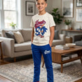 Sonic Print Off-White Trouser Shirt Boys ( R-421 )