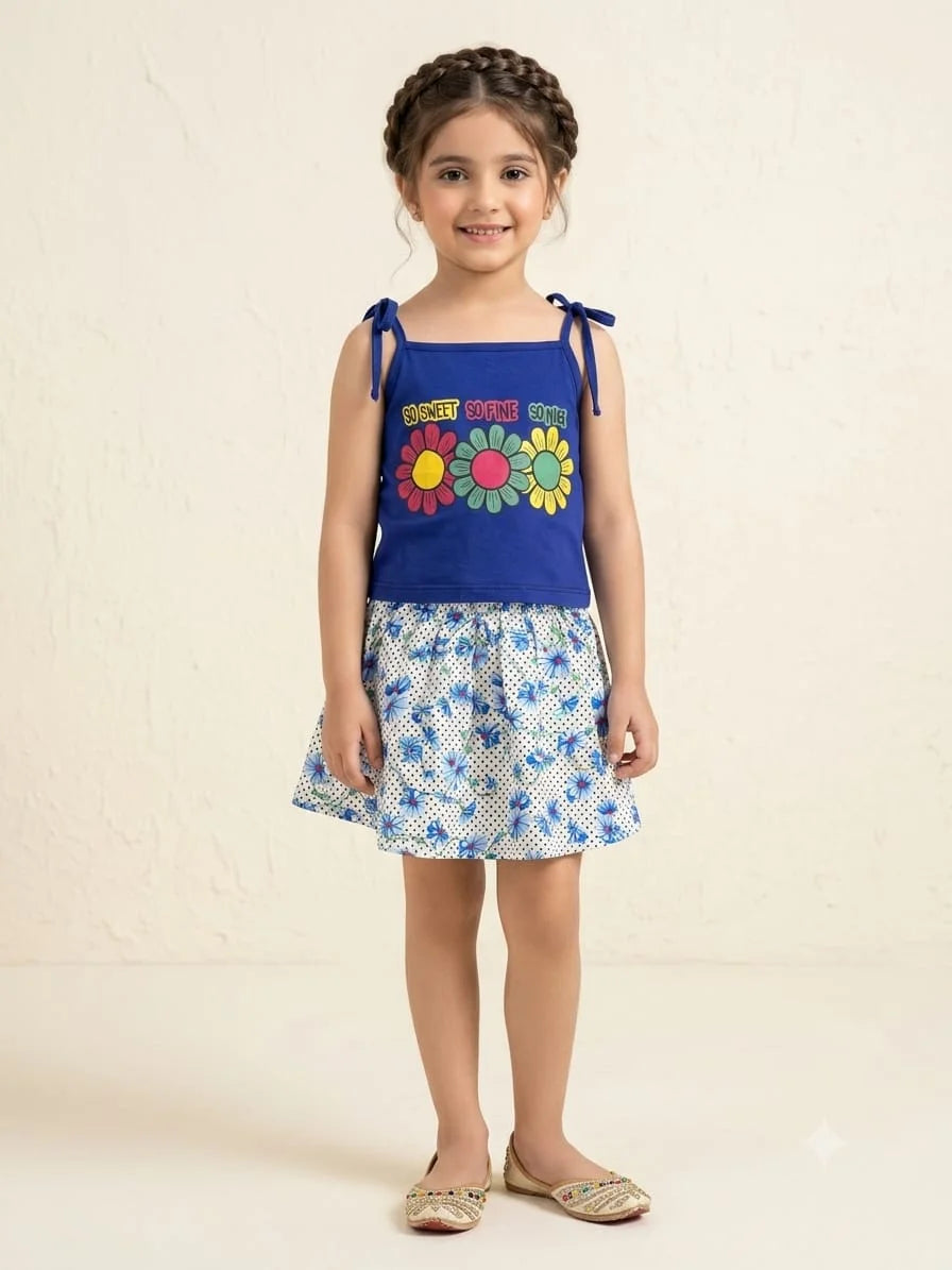 So Sweety So Fine Royal Blue Skirt Suit Girls ( R-22 )