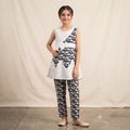 Cloud Print White 2 Pcs Suit-Girls ( R-32 N )