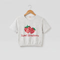 (Short Length) Sweet Strawberry Oatmeal T-Shirt Girls ( R )