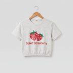 (Short Length) Sweet Strawberry Oatmeal T-Shirt Girls ( R )