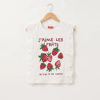 Let's Go Both Side Frill White T-Shirt Girls ( R-526 )