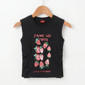 Let's Go Both Side Frill Black T-Shirt Girls ( R-526 )