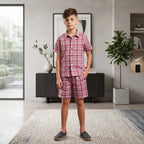Pink & Purple Plaid Nicker Suit Boys ( R-465 )