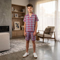 Multi Color Plaid Pin & Blue Check Coat Collar Nicker Suit Boys ( R-42 )