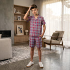 Multi Color Plaid Pin & Blue Check Coat Collar Nicker Suit Boys ( R-42 )