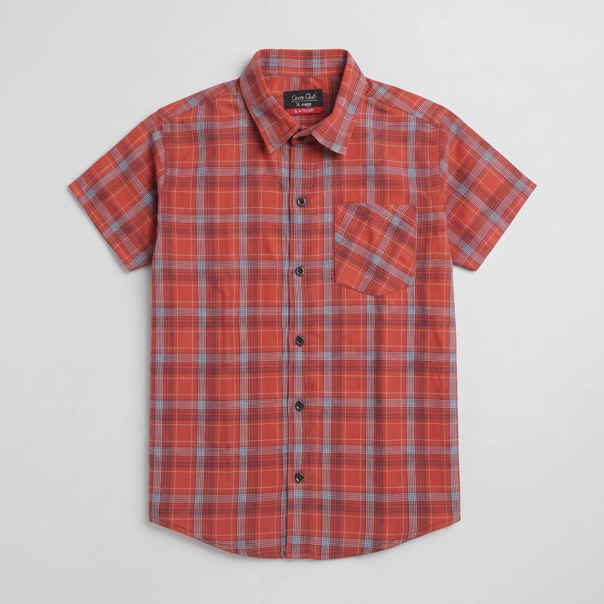Carrot Check Casual Shirt Boys ( R-464 )