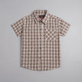 Cream Check Casual Shirt Boys ( R-301N )