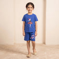 Ballerina Print Royal Blue Nicker Suit Girls ( R-182 )