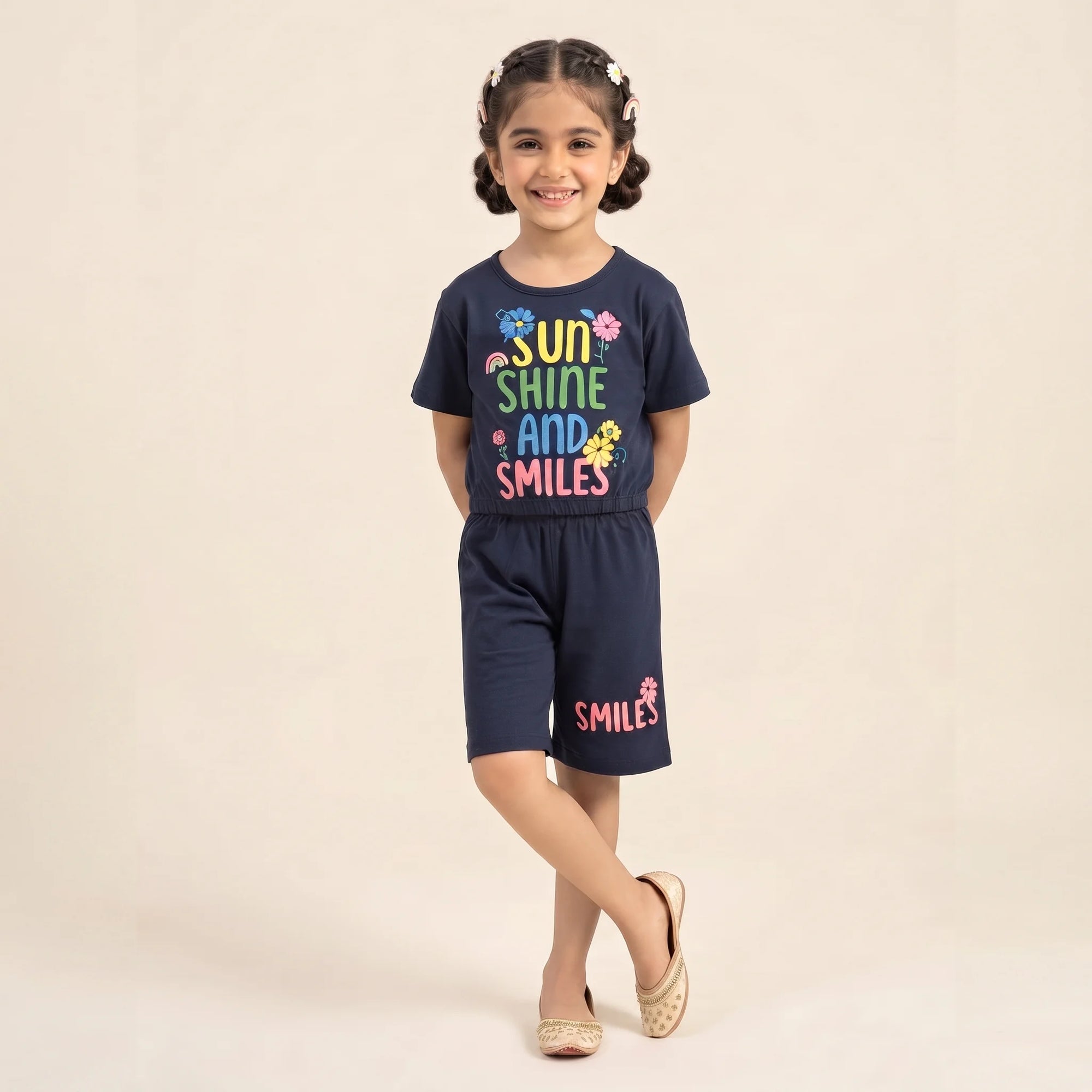 Sun Shine Navy Nicker Suit Girls ( R-217 )
