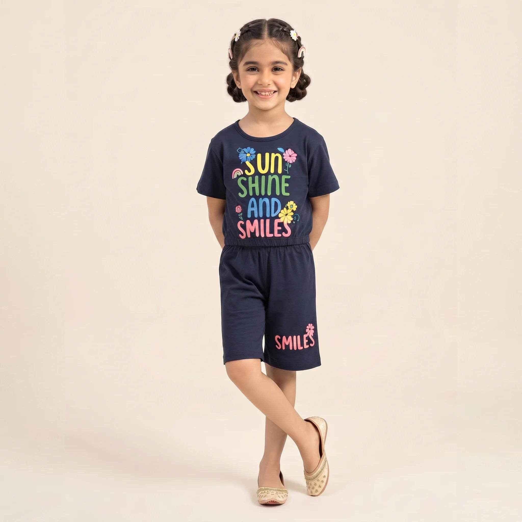 Sun Shine Navy Nicker Suit Girls ( R-217 )