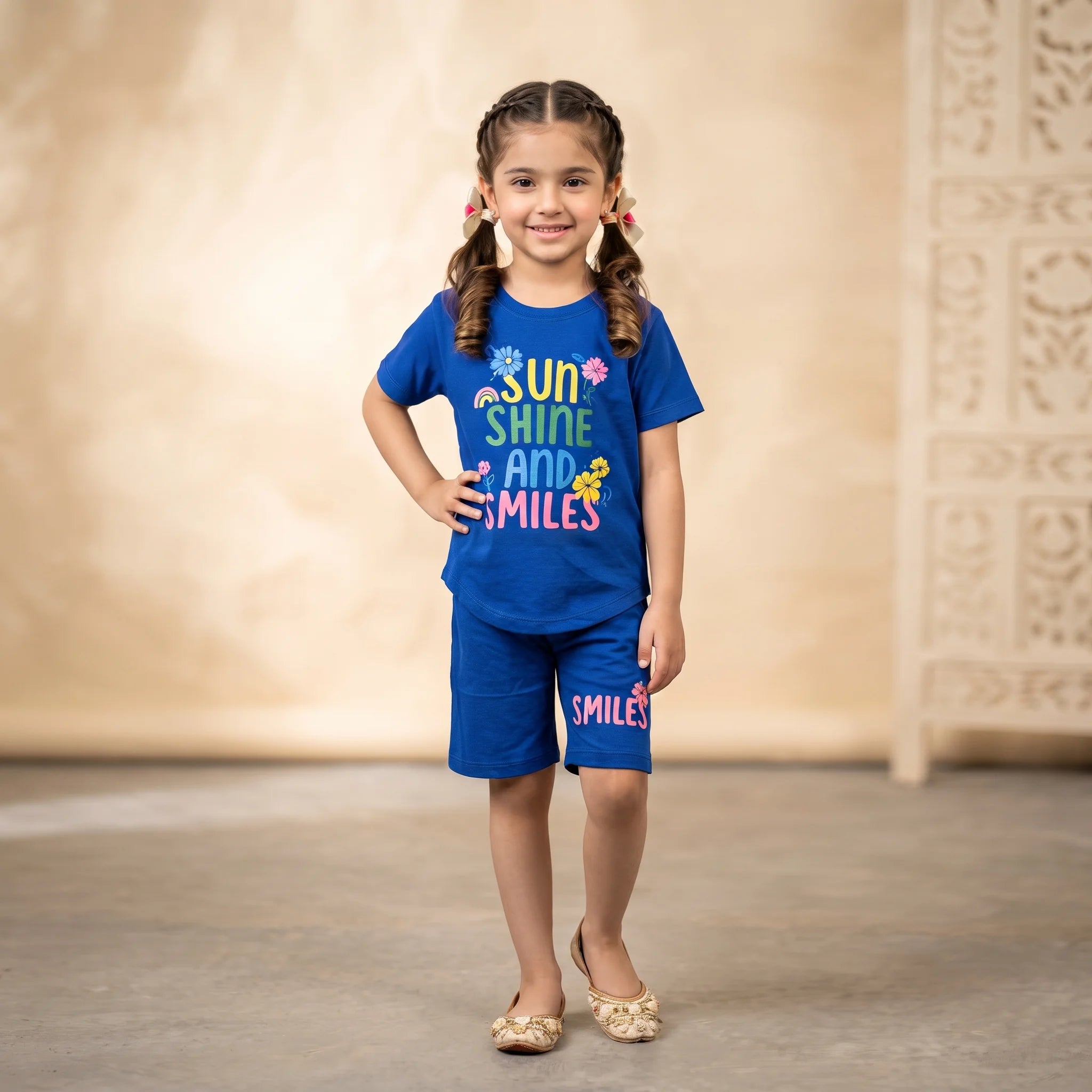 Sun Shine Royal Blue  Nicker Suit Girls ( R-209 )