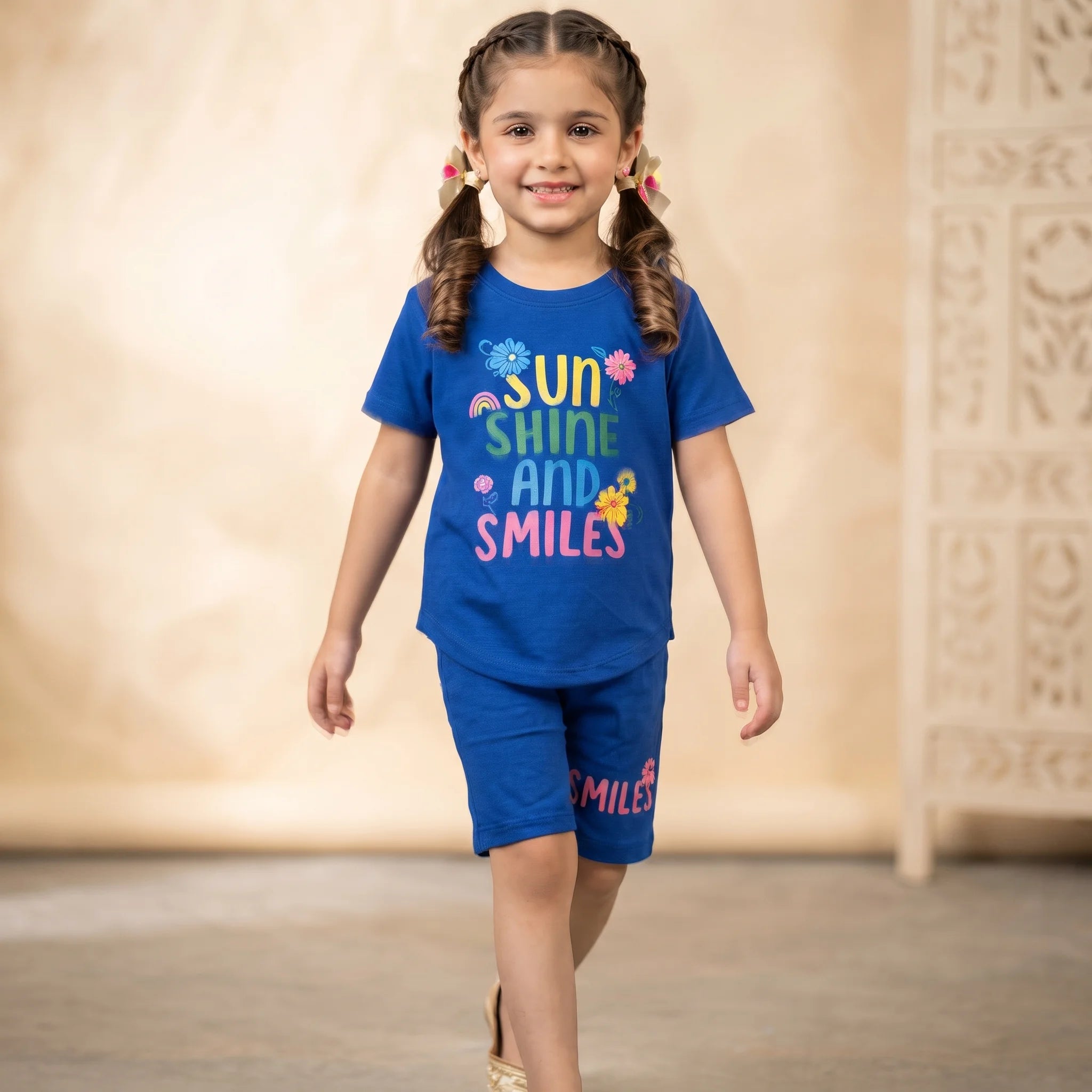 Sun Shine Royal Blue  Nicker Suit Girls ( R-209 )