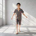 Multi Green Check Coat Collar Nicker Suit Boys ( R-512 N )