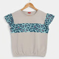 (Short Length)Leopard Print Center Print Skin T-Shirt Girls( R-82 N )
