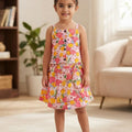 Shine Floral Sleeveless Cream Skirt Suit Girls ( R-410 N)