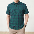 Both Side Pocket Half Sleeve Green Casual Shirt Men's ( R-227 N)