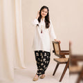 Simple White With Farshi Shalwar 2 Pcs Suit Girls