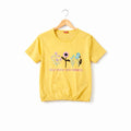 (Short Length) Kindness Embroidery Yellow T-Shirt Girls (R-111,493 N)