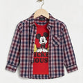Graphic Red Inner Full Sleeve Maroon Check Double Casual Shirt Boys ( R-308 )