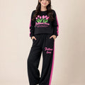 Love Fall Over Full Sleeve Black Baggy Trouser Shirt Girls ( R-323,331 N )