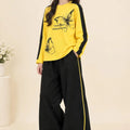 Beautiful Butterfly Full Sleeve Yellow Baggy Trouser Shirt Girls ( R-408 N )