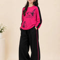 Beautiful Butterfly Full Sleeve Pink Baggy Trouser Shirt Girls ( R-459 N )