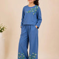 Right Side Embroidery Full Sleeve Sky Baggy Track-Suit Girls ( R-79 N)