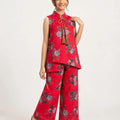 Rose Flower With Leaves Carrot Angrakha Style Pairs Girls ( R-521 N )
