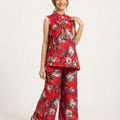 Grey Tulip Flower Carrot Angrakha Style Pairs Girls ( R-534 N )