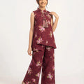Red Rose Maroon Angrakha Style Pairs Girls ( R-521 N )