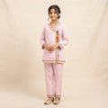 Front Lace Angrakha Style Baby Pink 2Pcs SuitGirls ( R-299 N )