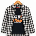 Wild Tiger Black Inner Full Sleeve Brown Check Double Casual Shirt ( R-308 N)