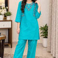 Front Embroidery Turquoise Khaddar 2-Piece Suit For Girls ( R-180 N )