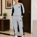 BB Logo Light Grey Melange & Black Co-ord Tracksuit Set R-196