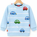 Let's Go Colorful Cars Light Blue Sweatshirt Boys R-595