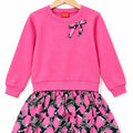 Bright Pink & Camo Floral Fleece Sweatshirt For Girls R-623