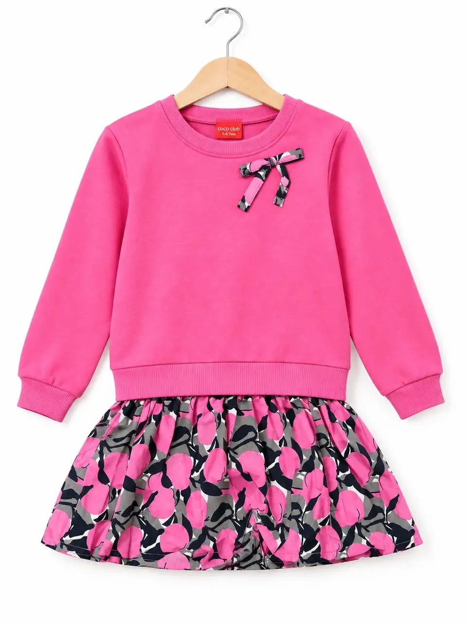 Bright Pink & Camo Floral Fleece Sweatshirt For Girls R-623