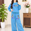 Hearts Graphic Sky Tracksuit For Girls R-454