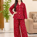 Two Side Pocket Flower Print ( Corduroy ) Coat Collar Suit Girls R-299