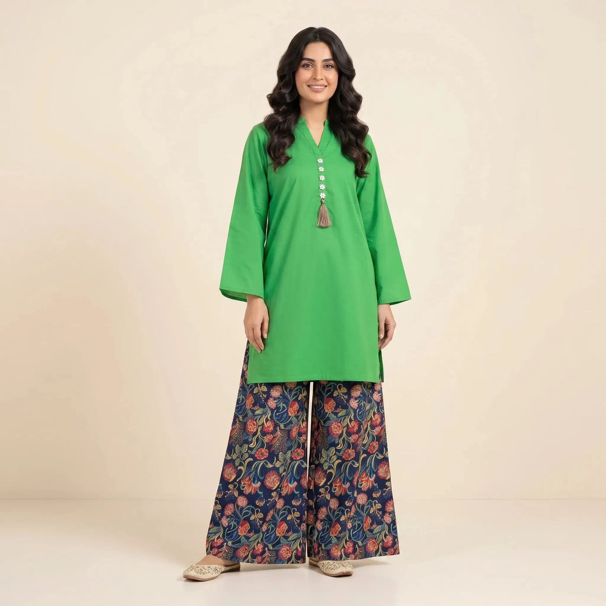 Simple Green 2Pcs Suit For Women ( R-162 N )