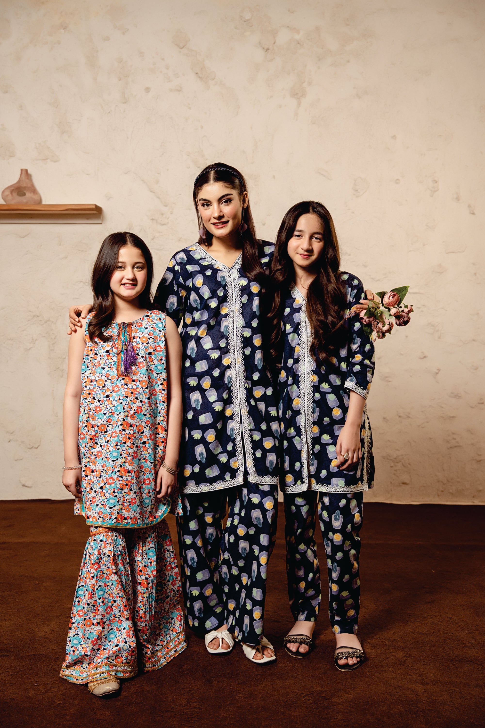 Diamond All Over Print Navy 2Pcs Suit Women