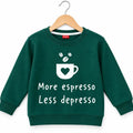 Cup Print Green Sweatshirt For Girls