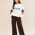 Princess Print White & Chocolate Track-Suit For Girls ( R-291 N )