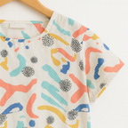 Orange Shade & Circle Half Sleeve White Skate Fish Girls