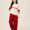 Princess Print White & Red Track-Suit For Girls ( R-416 N )
