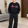 One Life Many Goals Print Black Sweatshirt Boys