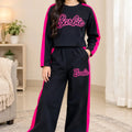 Barbie Print" Full Sleeve Black Baggy Trouser Shirt Girls