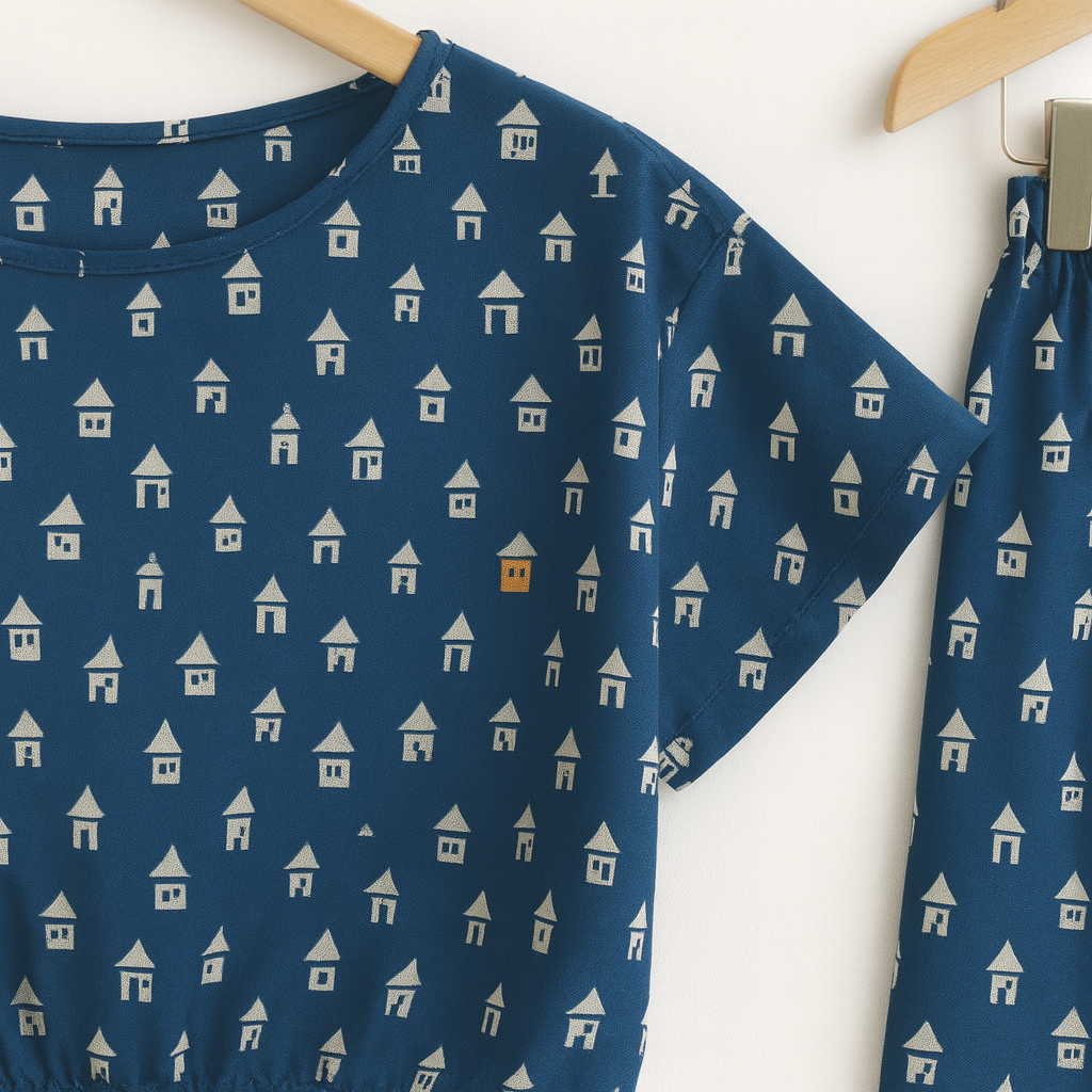 Huts All Over Print Half Sleeve Navy Skate Fish Girls