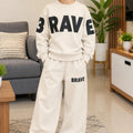 Brave Print Oversized Beige Tracksuit Track-suit For Boys ( R-214 N )